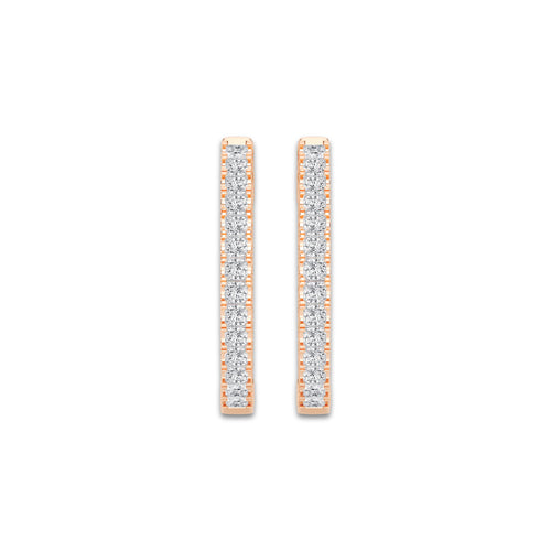 2 ctw Princess Lab Grown Diamond Hoop Earrings 14K Rose Gold, DE, VS1