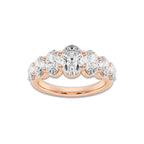 Velour 3 ctw Oval Lab Grown Diamond Graduating Band 14K Rose Gold, DE, VS1