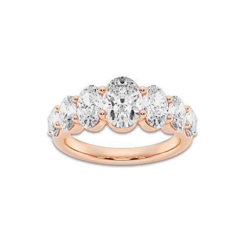 Velour 3 ctw Oval Lab Grown Diamond Graduating Band 14K Rose Gold, DE, VS1