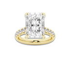 8.55 ctw Radiant Lab-Grown Diamond Pave Engagement Ring in 14K Yellow Gold for Women | D Color, VVS1 Clarity, IGI Certified 8.00 ct Center Diamond
