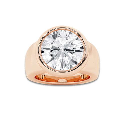 Ava 10 ctw Round Lab Grown Diamond Solitaire Engagement Ring 14K Rose Gold, D, VVS | IGI Certified, 10 ct Center