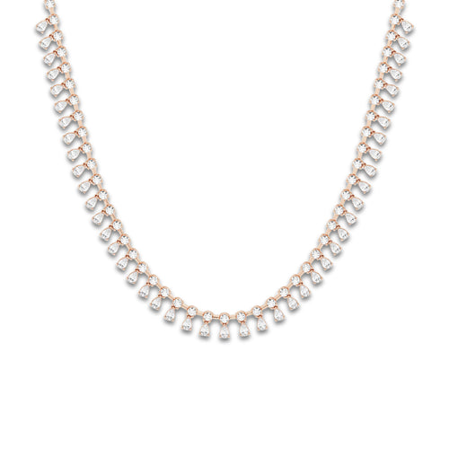 näas Empowering 6 1/2 ctw Pear Lab Grown Diamond Dangle Necklace with Adjustable Chain 14K Rose Gold, DE, VS1