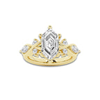 Laura 2 2/5 ctw Dutch Marquise Lab Grown Diamond Side Stone Engagement Ring 14K Yellow Gold, D, VVS | IGI Certified, 2 ct Center