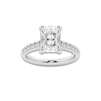 3.40 ctw Radiant Lab-Grown Diamond Pave Engagement Ring in Platinum for Women | E Color, VS1 Clarity, IGI Certified 3.00 ct Center Diamond