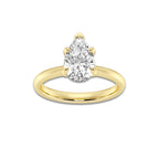 1.50 ctw Pear Lab-Grown Diamond Solitaire Engagement Ring in 14K Yellow Gold for Women | Colorless D, VVS1 Clarity, IGI Certified