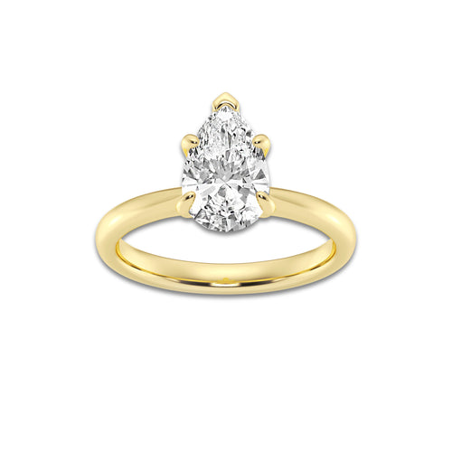1.50 ctw Pear Lab-Grown Diamond Solitaire Engagement Ring in 14K Yellow Gold for Women | Colorless D, VVS1 Clarity, IGI Certified