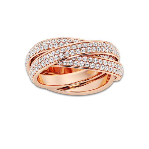 Mary 2 ctw Round Lab Grown Diamond Pave Infinity Eternity Band - 8mm Width 14K Rose Gold, DE, VS1