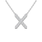 2/5 ctw Round Lab Grown Diamond Initial X Personalized Pendant Platinum, DE, VS1
