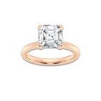 3.00 ctw Asscher Lab-Grown Diamond Solitaire Engagement Ring in 14K Rose Gold for Women | Colorless D, VVS1 Clarity, IGI Certified