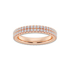 Kenzie 1 ctw Round Lab Grown Diamond Petite Two Row Micro Pave Eternity Band - 3.1mm Width 14K Rose Gold, DE, VS1