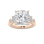 Tessa 4 1/3 ctw Cushion Lab Grown Diamond Engagement Ring 18K Rose Gold, D, VVS | IGI Certified, 3 ct Center