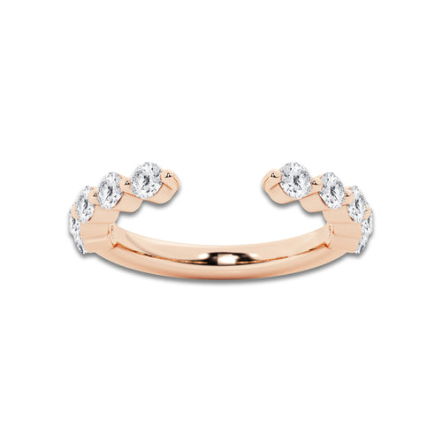 Flora 1 ctw Round Lab Grown Diamond Floating Nesting Wedding Band 14K Rose Gold, DE, VS1