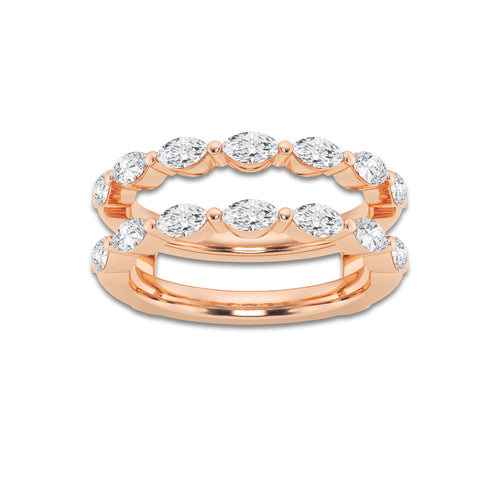 Noelle 1 1/4 ctw Marquise Lab Grown Diamond Double Row Ring Enhancer 14K Rose Gold, DE, VS1