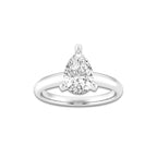 2.00 ctw Pear Lab-Grown Diamond Minimalist Engagement Ring in 14K White Gold for Women | E Color, VS1 Clarity, IGI Certified
