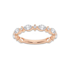 Brooke 5/8 ctw Round and Marquise Lab Grown Diamond Alternating Wedding Band 14K Rose Gold, DE, VS1