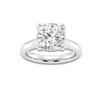 4.00 ctw Cushion Lab-Grown Diamond Minimalist Engagement Ring in 14K White Gold for Women | E Color, VS1 Clarity, IGI Certified