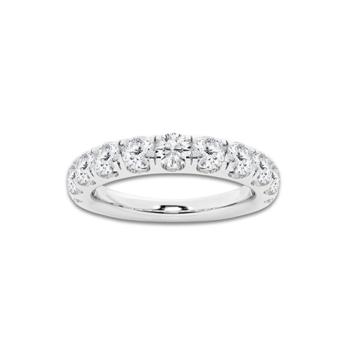 Alison 1 1/2 ctw Round Lab Grown Diamond Eleven-Stone Wedding Band 14K White Gold, DE, VS1