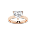 2.50 ctw Heart Lab-Grown Diamond Minimalist Engagement Ring in 14K Rose Gold for Women | E Color, VS1 Clarity, IGI Certified