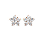 1 1/2 ctw Round Lab Grown Diamond Flower Stud Earrings 14K Rose Gold, DE, VS1