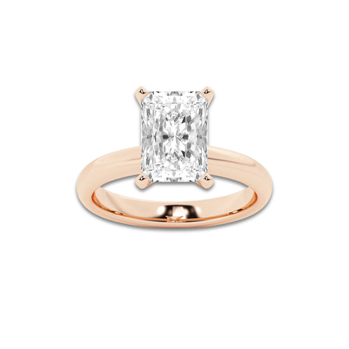 7.00 ctw Radiant Lab-Grown Diamond Minimalist Engagement Ring in 14K Rose Gold for Women | D Color, VVS1 Clarity, IGI Certified
