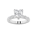 3.44 ctw Heart Lab-Grown Diamond Twisted Band Engagement Ring in Platinum for Women | Colorless E, VS1 Clarity, IGI Certified 3.00 ct Center Diamond