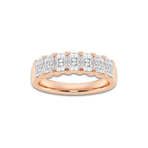 Justine 1 5/8 ctw Radiant Lab Grown Diamond Seven-Stone Anniversary Band 14K Rose Gold, DE, VS1