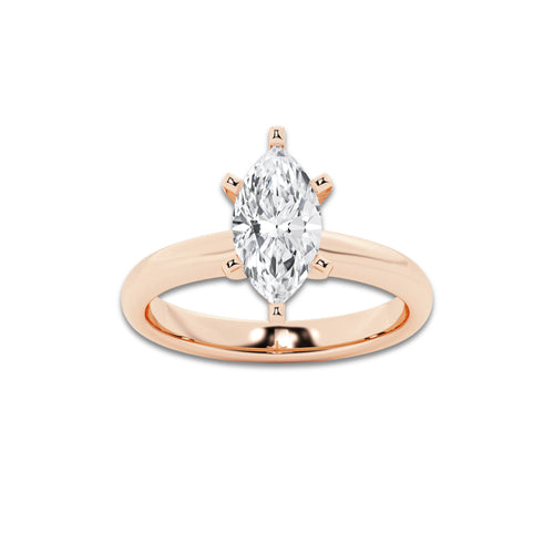 1.50 ctw Marquise Lab-Grown Diamond Minimalist Engagement Ring in 14K Rose Gold for Women | E Color, VS1 Clarity, IGI Certified