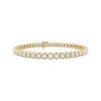 5 ctw Round Lab Grown Diamond Four-Prong Tennis Bracelet - 7 Inches 14K Yellow Gold, DE, VS1