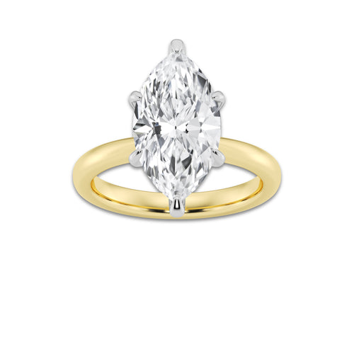 4.00 ctw Marquise Lab-Grown Diamond Solitaire Engagement Ring in 14K White Gold And Yellow Gold for Women | Colorless D, VVS1 Clarity, IGI Certified