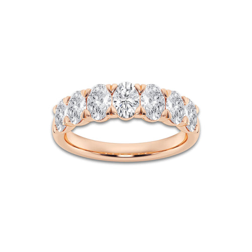Deborah 2 ctw Oval Lab Grown Diamond Seven-Stone Anniversary Band 14K Rose Gold, DE, VS1