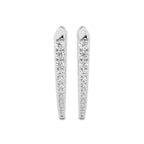 3 ctw Round Lab Grown Diamond Graduated Inside Out Hoop Earrings 14K White Gold, DE, VS1