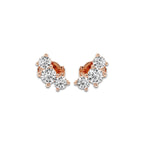 1 ctw Round Lab Grown Diamond Three-Stone Earrings 14K Rose Gold, DE, VS1