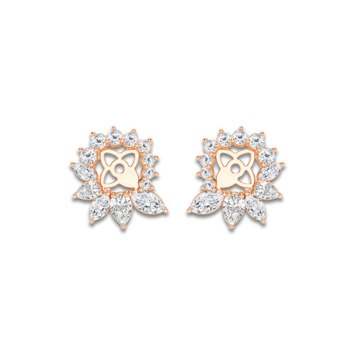 1 1/4 ctw Marquise and Pear Lab Grown Diamond Earring Jackets 14K Rose Gold, DE, VS1