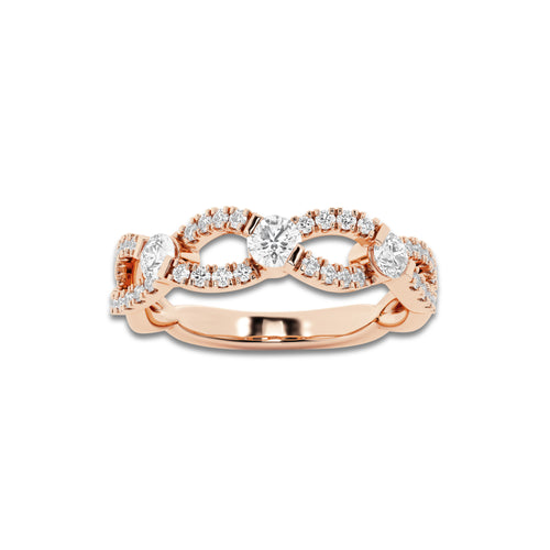 Prose 1/2 ctw Round Lab Grown Diamond Stackable Infinity Ring 14K Rose Gold, DE, VS1