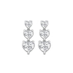7 ctw Heart Lab Grown Diamond Drop Earrings 14K White Gold, E, VS1