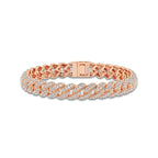 7 ctw Round Lab Grown Diamond Cuban Link Bracelet - 8 Inches 14K Rose Gold, DE, VS1