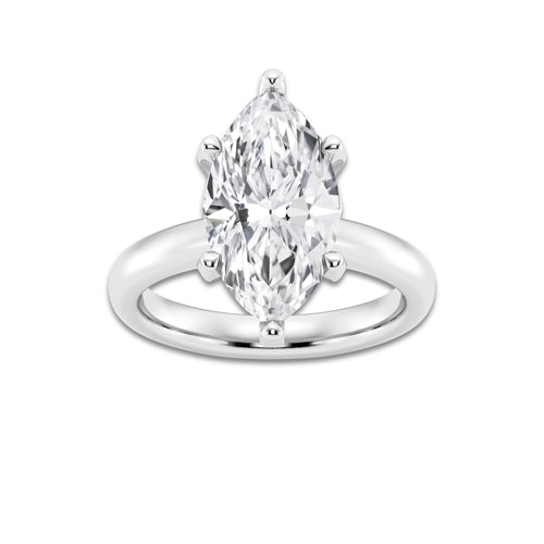 4.00 ctw Marquise Lab-Grown Diamond Minimalist Engagement Ring in Platinum for Women | D Color, VVS1 Clarity, IGI Certified