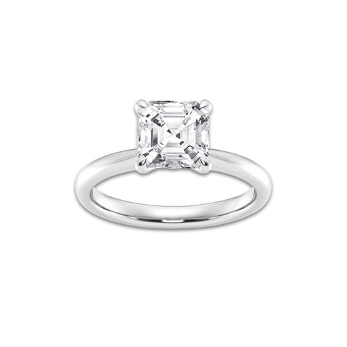 2.00 ctw Asscher Lab-Grown Diamond Solitaire Engagement Ring in 14K White Gold for Women | Colorless D, VVS1 Clarity, IGI Certified