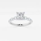 1.16 ctw Princess Lab-Grown Diamond Marquise Side Stone Engagement Ring in Platinum for Women | Colorless E, VS1 Clarity, IGI Certified 0.75 ct Center Diamond
