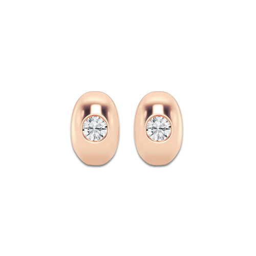 1 1/2 ctw Round Lab Grown Diamond Single Stone Hoop Earrings 14K Rose Gold, E, VS1