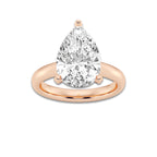 5.00 ctw Pear Lab-Grown Diamond Minimalist Engagement Ring in 14K Rose Gold for Women | D Color, VVS1 Clarity, IGI Certified
