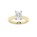 1.50 ctw Radiant Lab-Grown Diamond Minimalist Engagement Ring in 14K White Gold And Yellow Gold for Women | D Color, VVS1 Clarity, IGI Certified