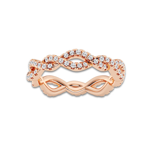 Blanca 1/2 ctw Round Lab Grown Diamond Infinity Twist Eternity Band - 4.2mm Width 14K Rose Gold, DE, VS1