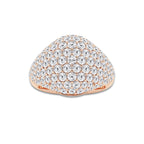Whisper 3 ctw Round Lab Grown Diamond Pave Dome Ring 14K Rose Gold, DE, VS1