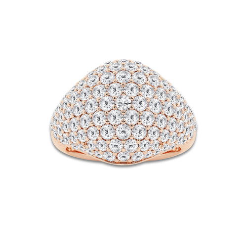 Whisper 3 ctw Round Lab Grown Diamond Pave Dome Ring 14K Rose Gold, DE, VS1