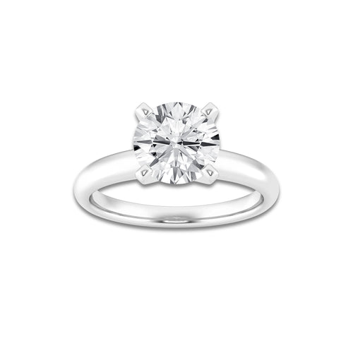 2.00 ctw Round Lab-Grown Diamond Minimalist Engagement Ring in Platinum for Women | E Color, VS1 Clarity, IGI Certified
