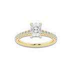 1.39 ctw Radiant Lab-Grown Diamond Pave Engagement Ring in 14K Yellow Gold for Women | E Color, VS1 Clarity, IGI Certified 1.00 ct Center Diamond