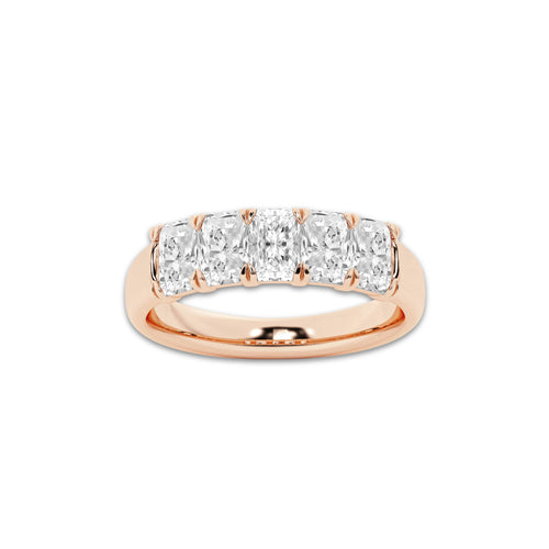 Gabriela 1 5/8 ctw Radiant Lab Grown Diamond Five-Stone Anniversary Band 14K Rose Gold, DE, VS1