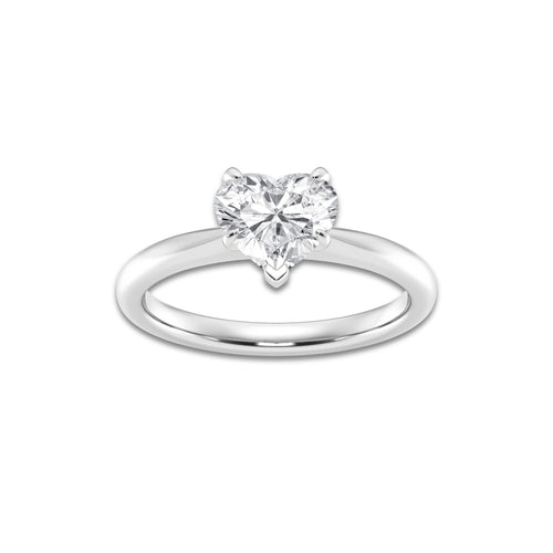1.00 ctw Heart Lab-Grown Diamond Solitaire Engagement Ring in 14K White Gold for Women | Colorless D, VVS1 Clarity, IGI Certified