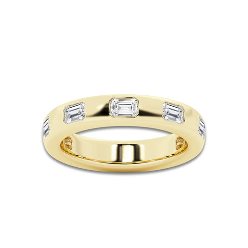 Libby 1 1/2 ctw Emerald Lab Grown Diamond Wedding Band 14K Yellow Gold, DE, VS1
